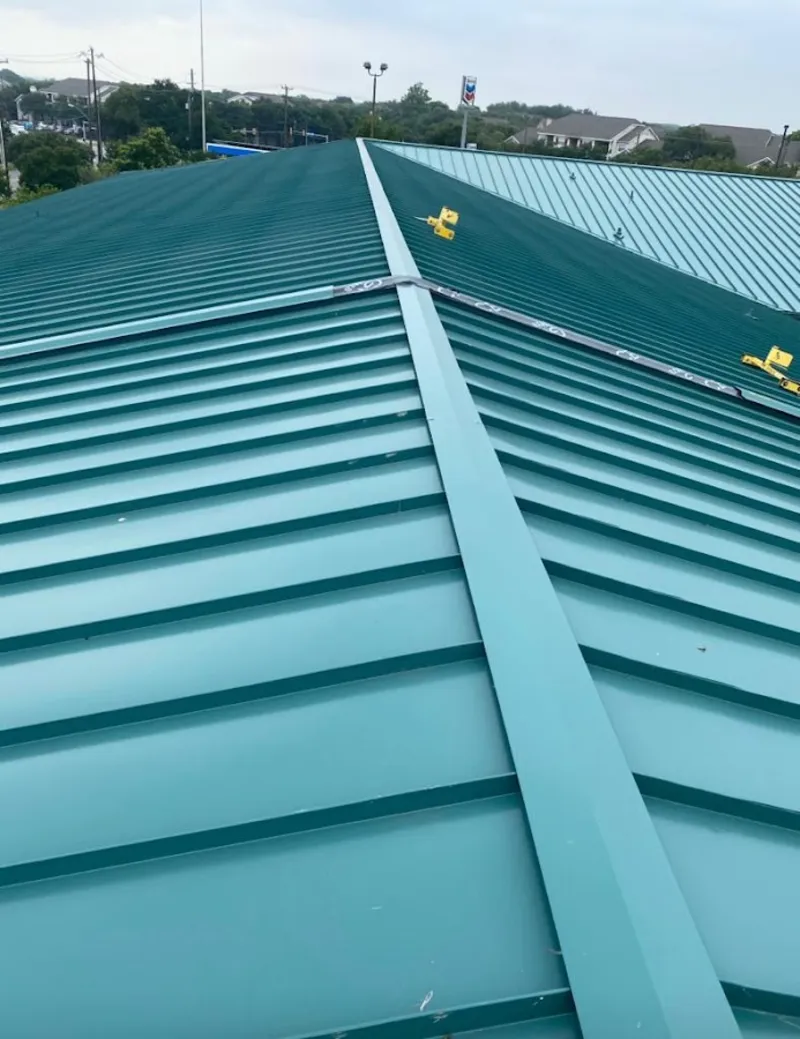Green commercial metal roof ridge and valley for Metal Roof Repair in Croton-on-Hudson